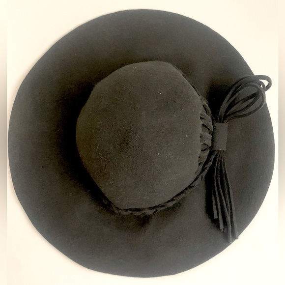 Bebe 100% Wool Black Flex Soft Felt Hat Wide Brim main image 7